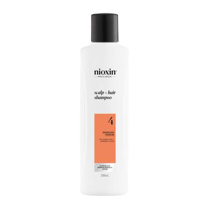 Nioxin Scalp + Hair Thickening System 4 Shampoo for Coloured, dry and damaged hair with Progressed Thinning,300ml