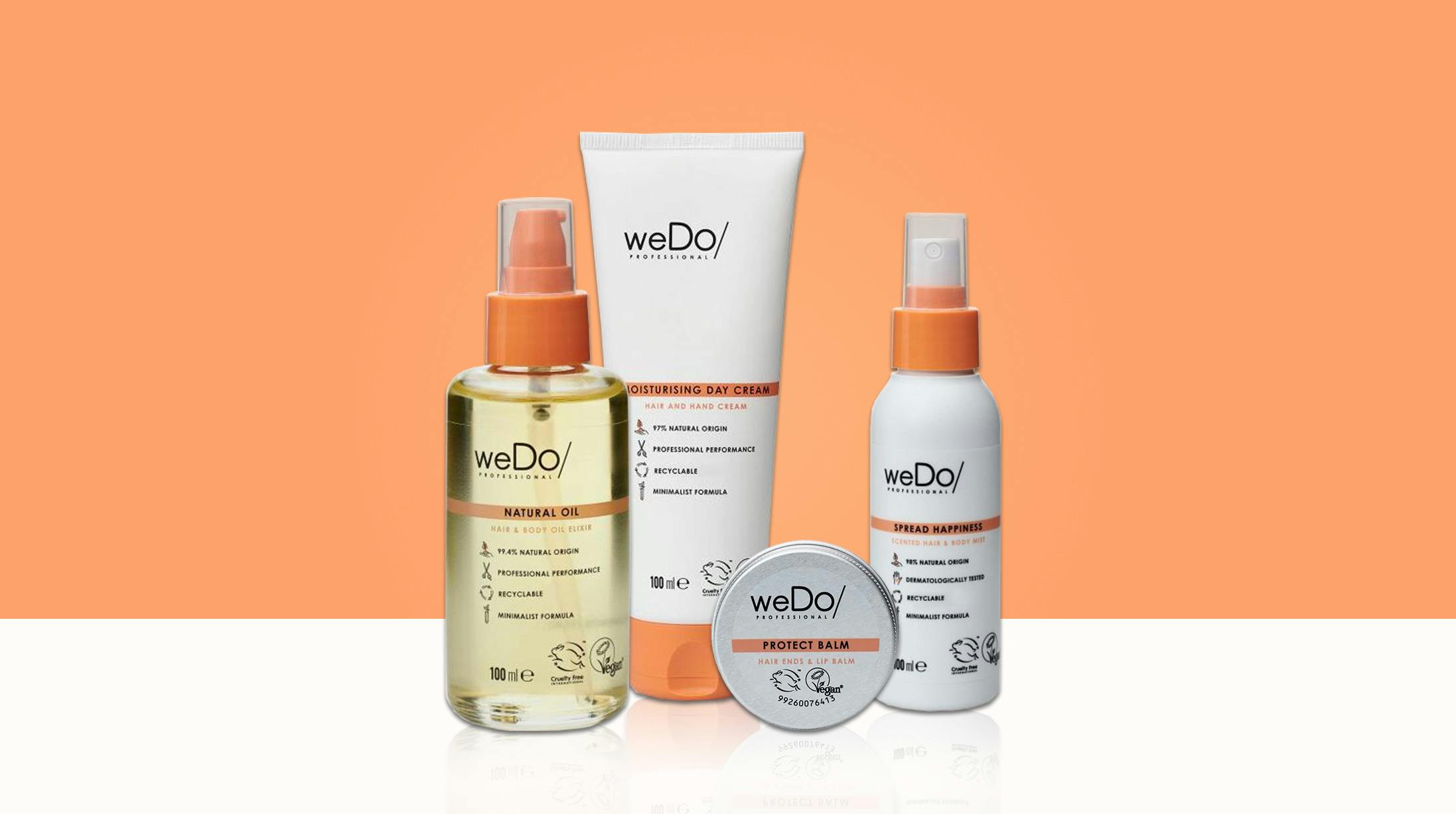 weDo Hair&Body care line range of recyclable, vegan hair products