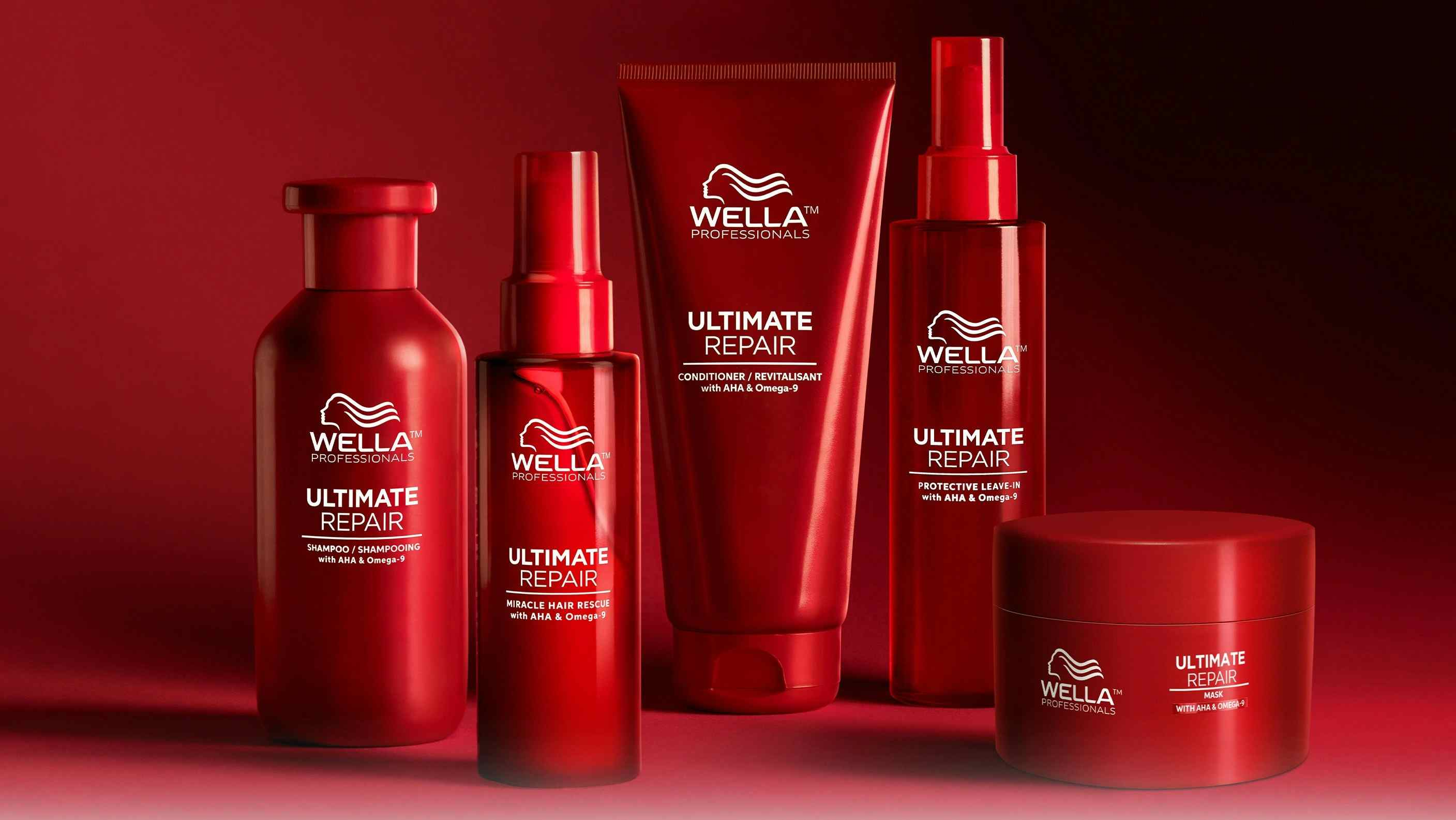 The four steps of Ultimate Repair luxurious line: SHAMPOO, MASK, MIRACLE HAIR RESCUE SERUM and LEAVE-IN